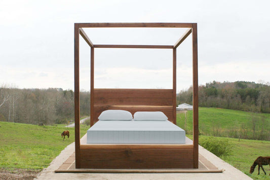 walnut canopy bed