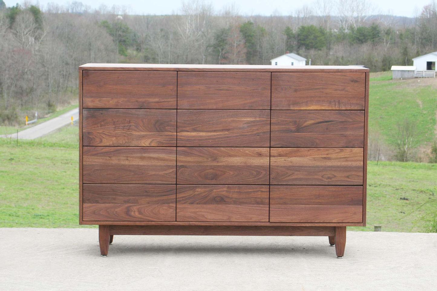 12-drawer-dresser-with-inset-drawers-and-flat-panel-sides solid walnut