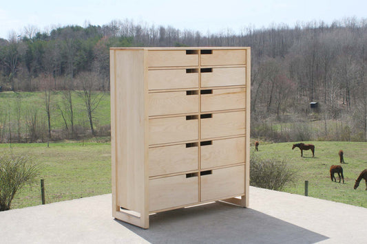 12 drawer dresser with inset drawers side view