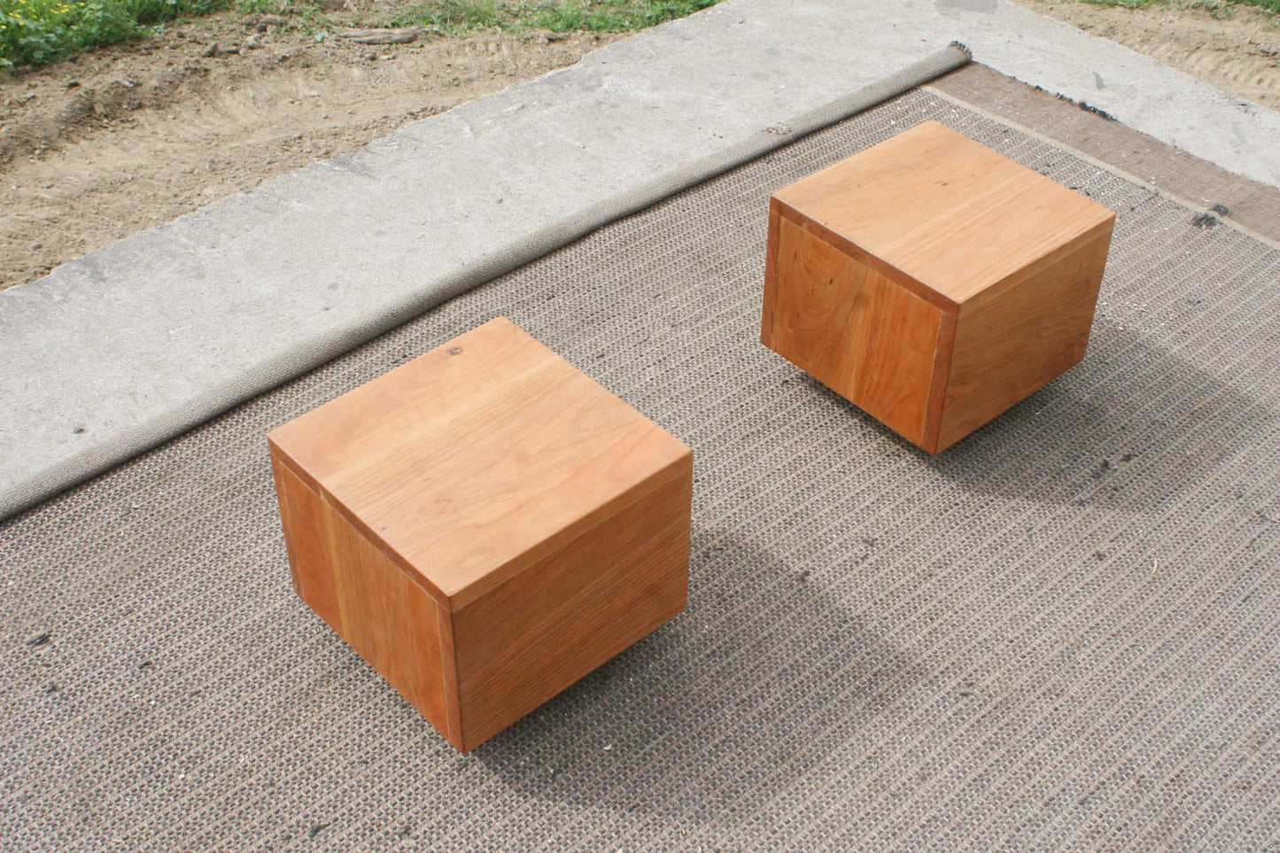 low side table with no drawer top angled view