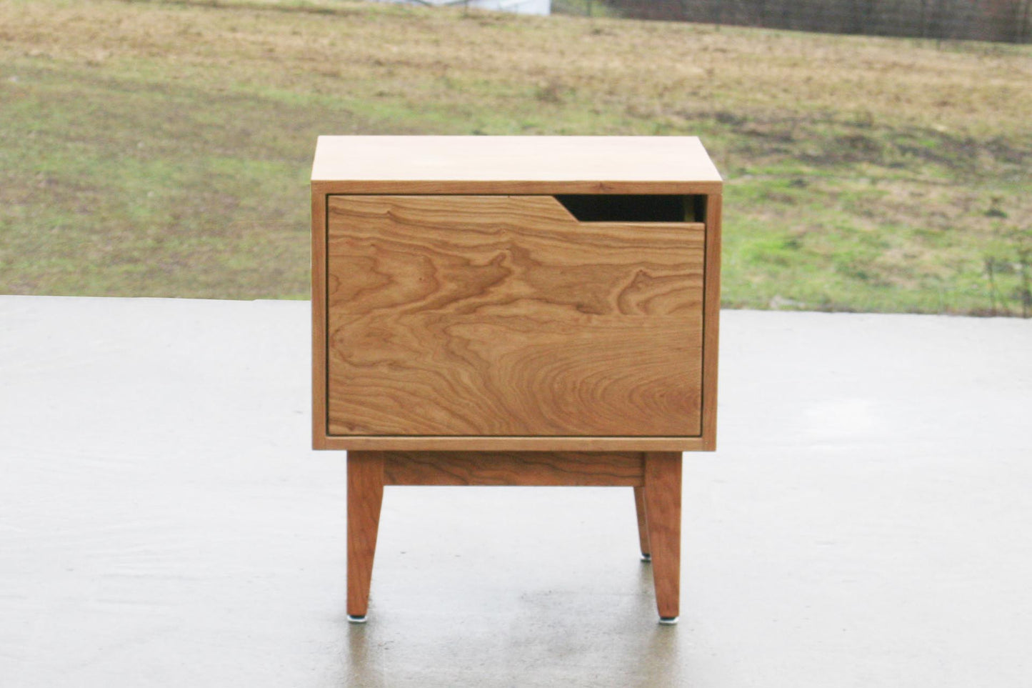 modern white oak nightstand