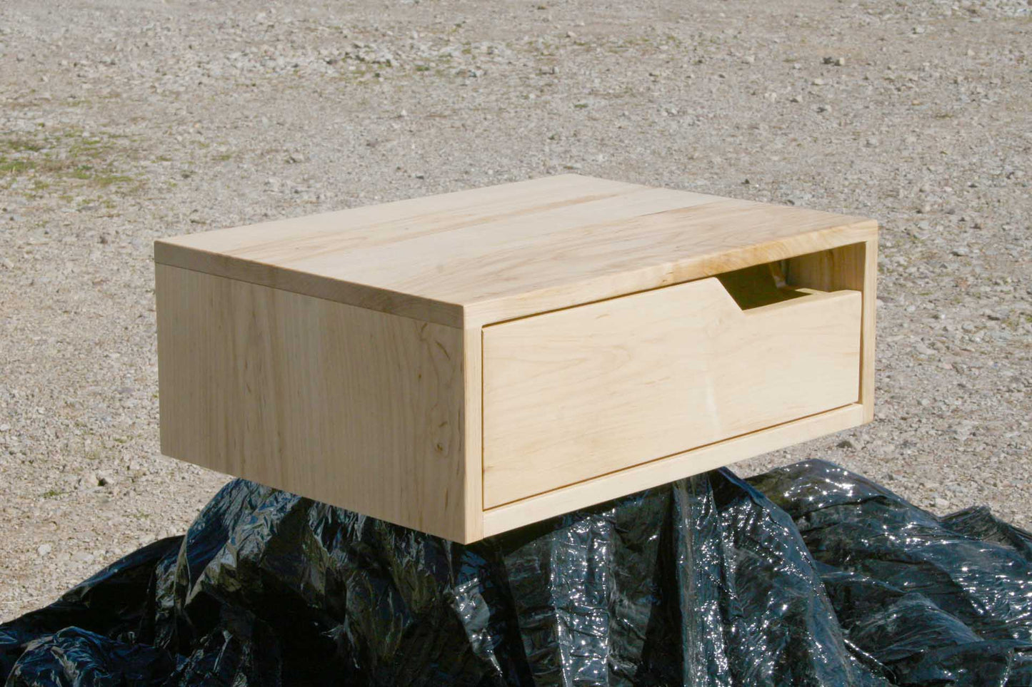 angled view maple nightstand