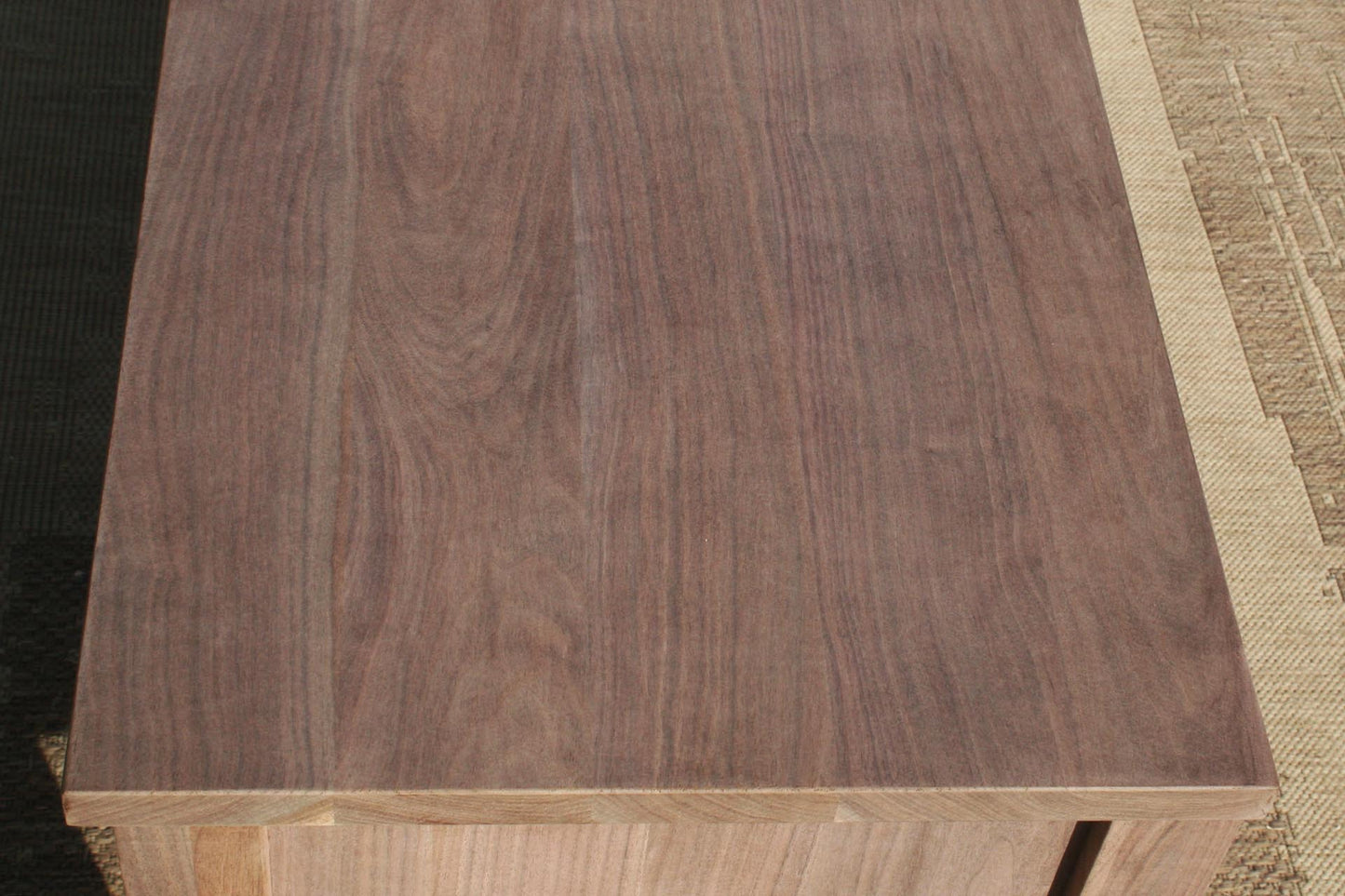 2 drawer nightstand walnut top
