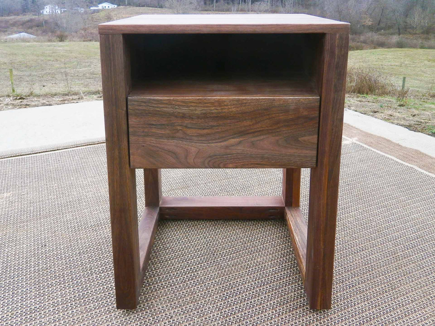 Bedside Table with 1 drawer and 1 shelf front view