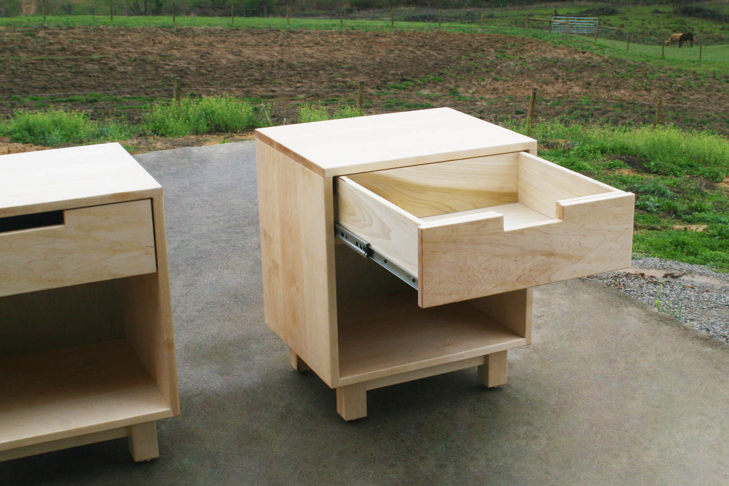 angled view Modern Storage Nightstands