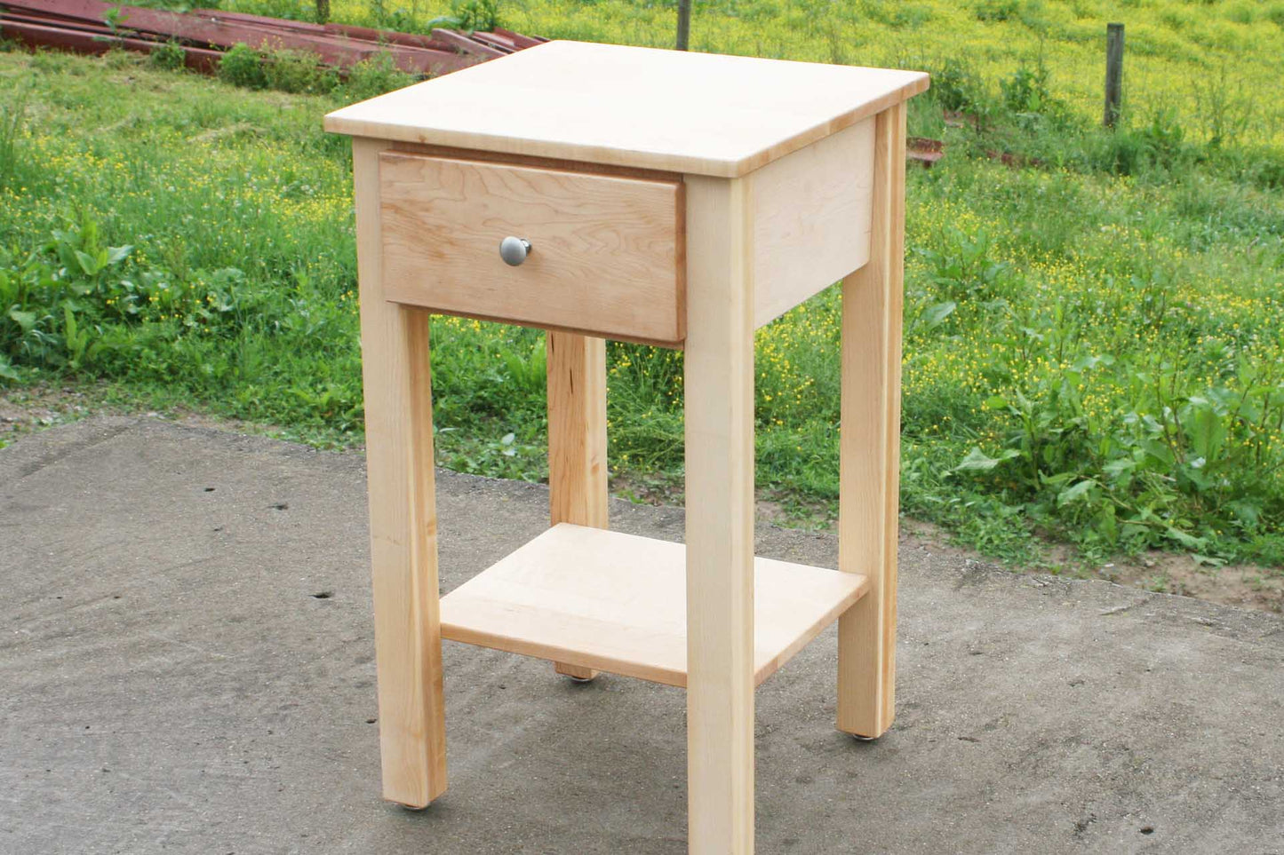 natural nightstand with secret storage compartment
