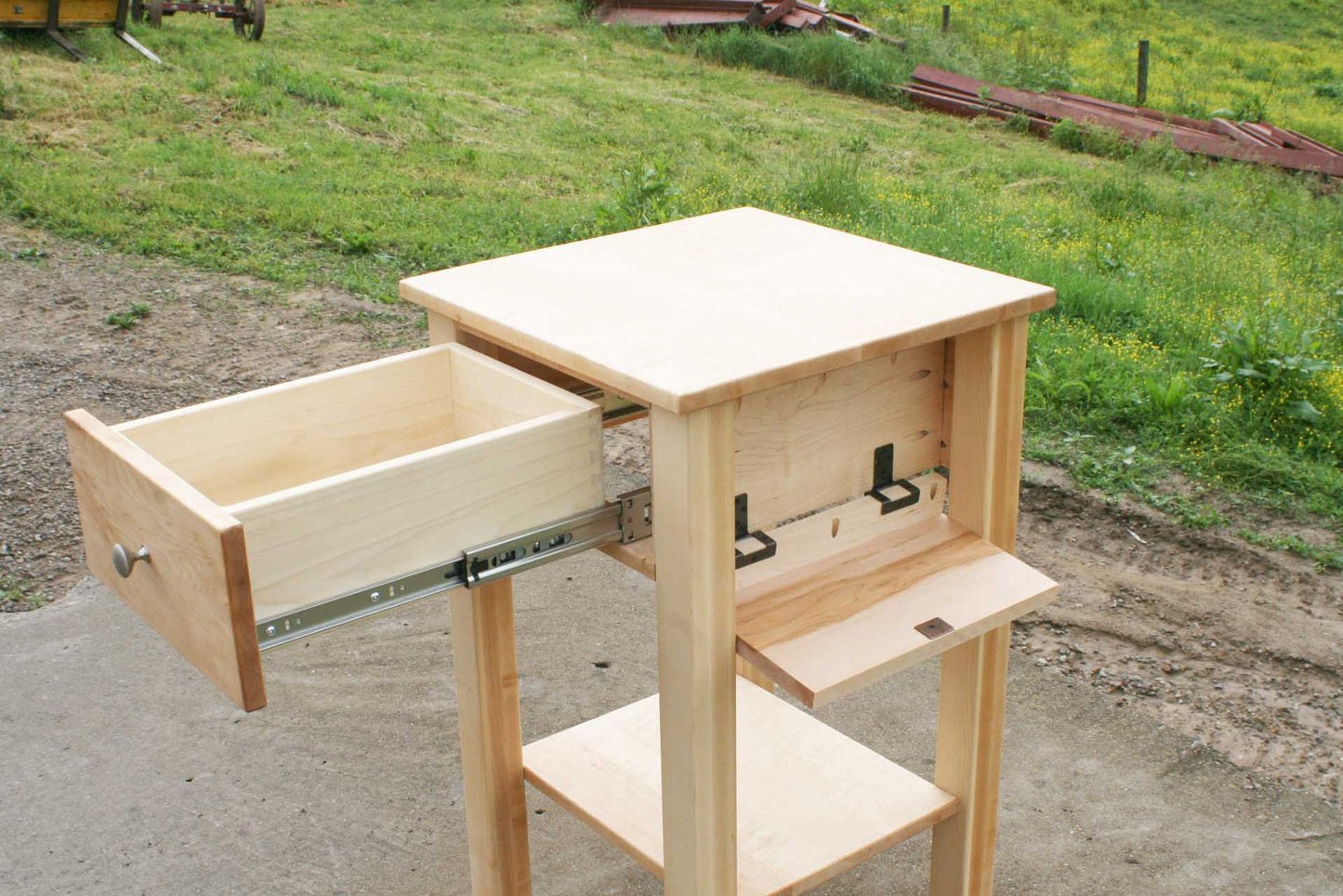 nightstand with hidden compartment