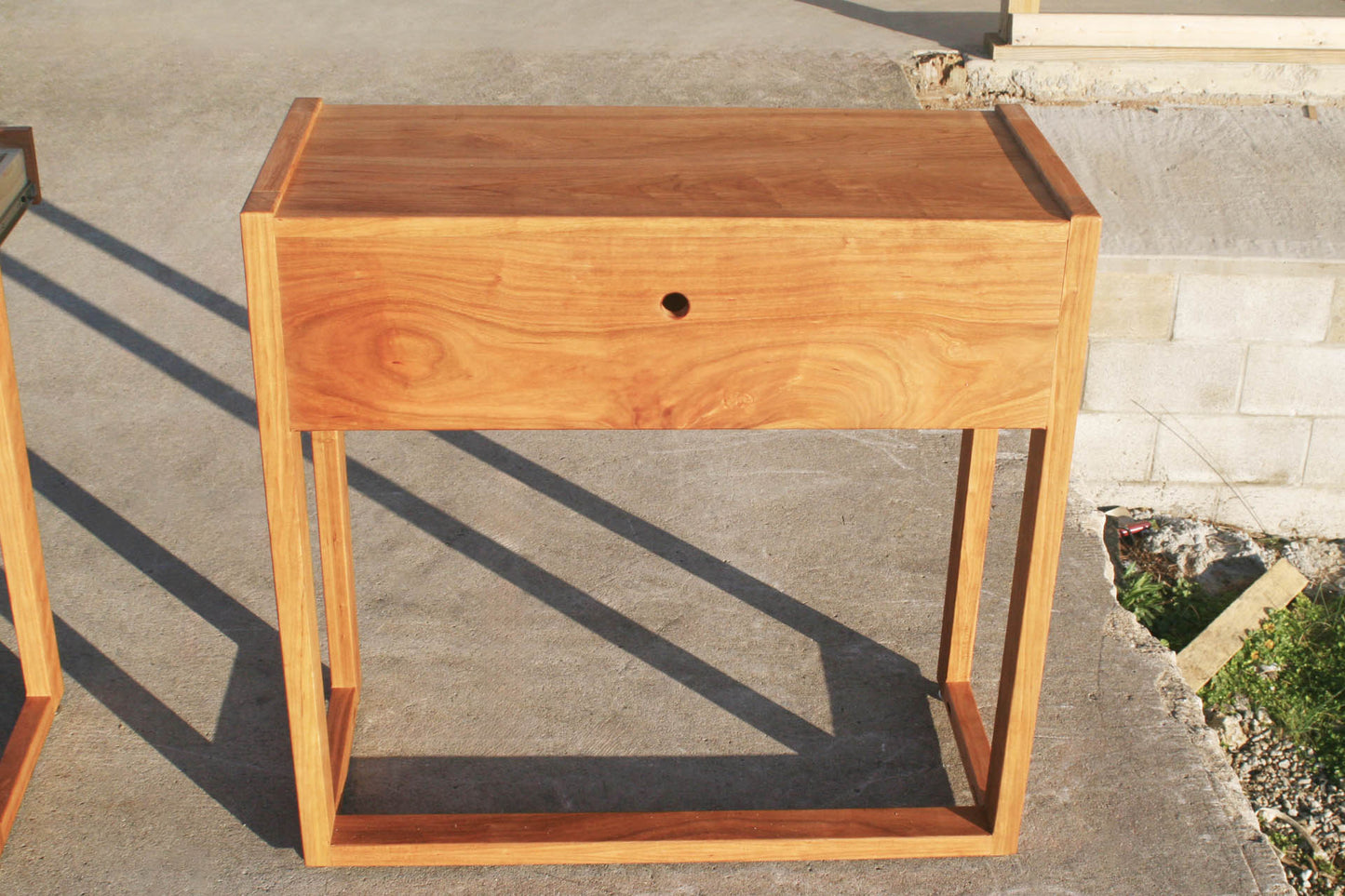 back of wide nightstand