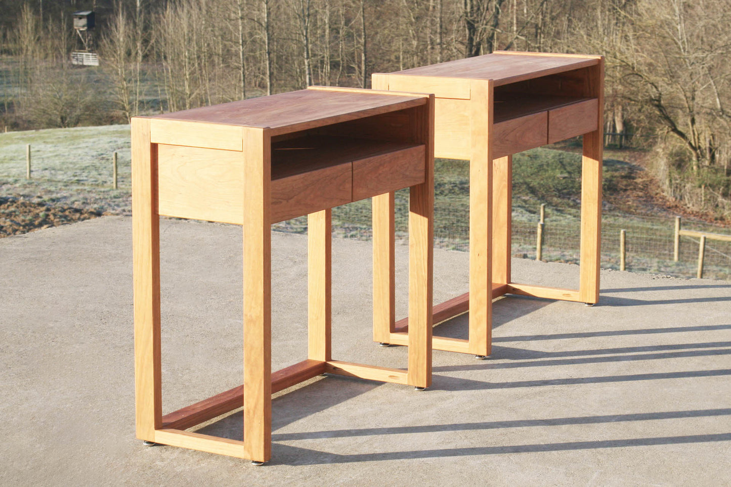 wide nightstand hardwood