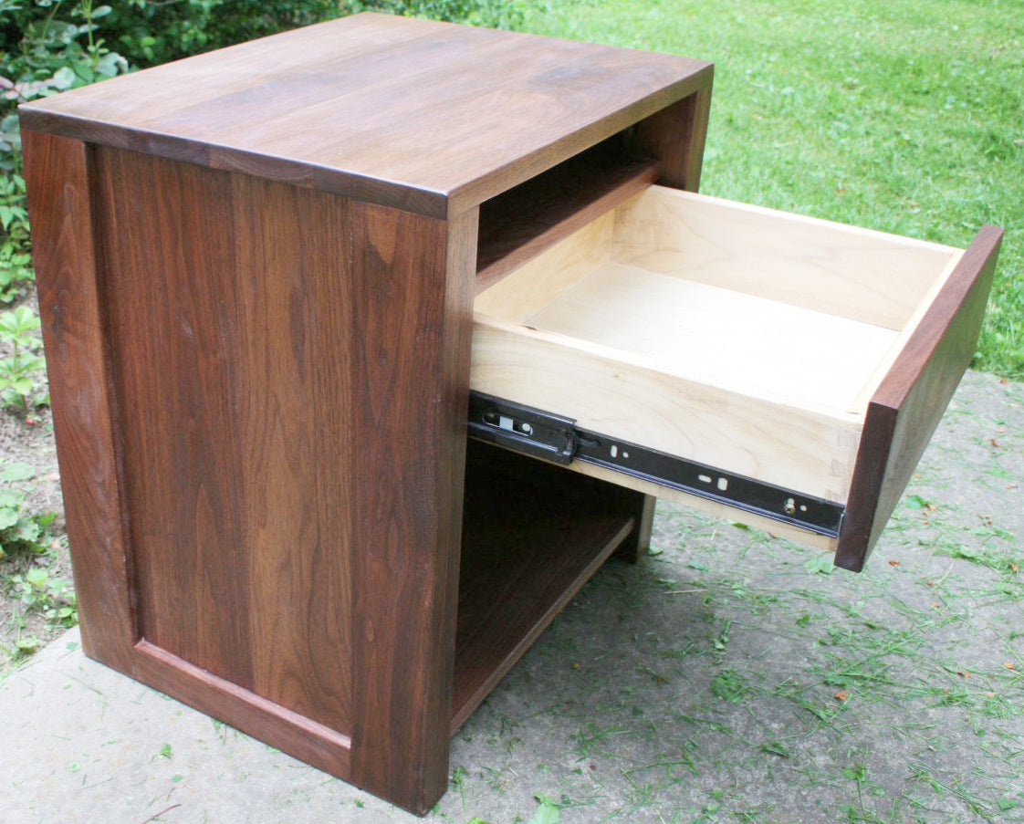 nightstand with one drawer out