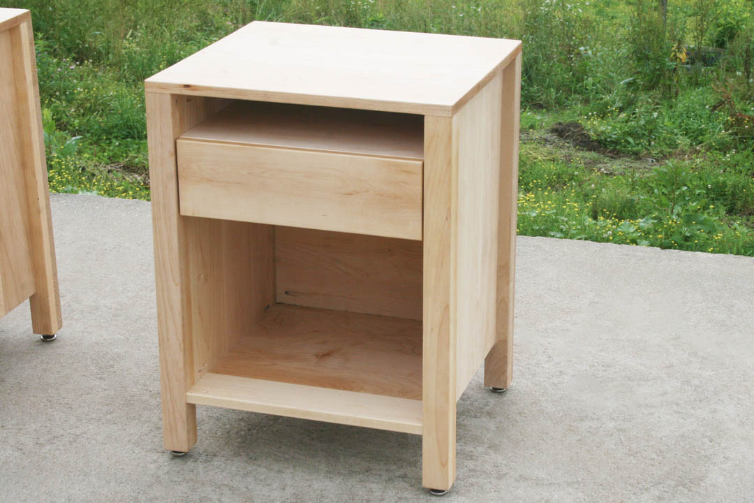 hardwood nightstand angled view natural