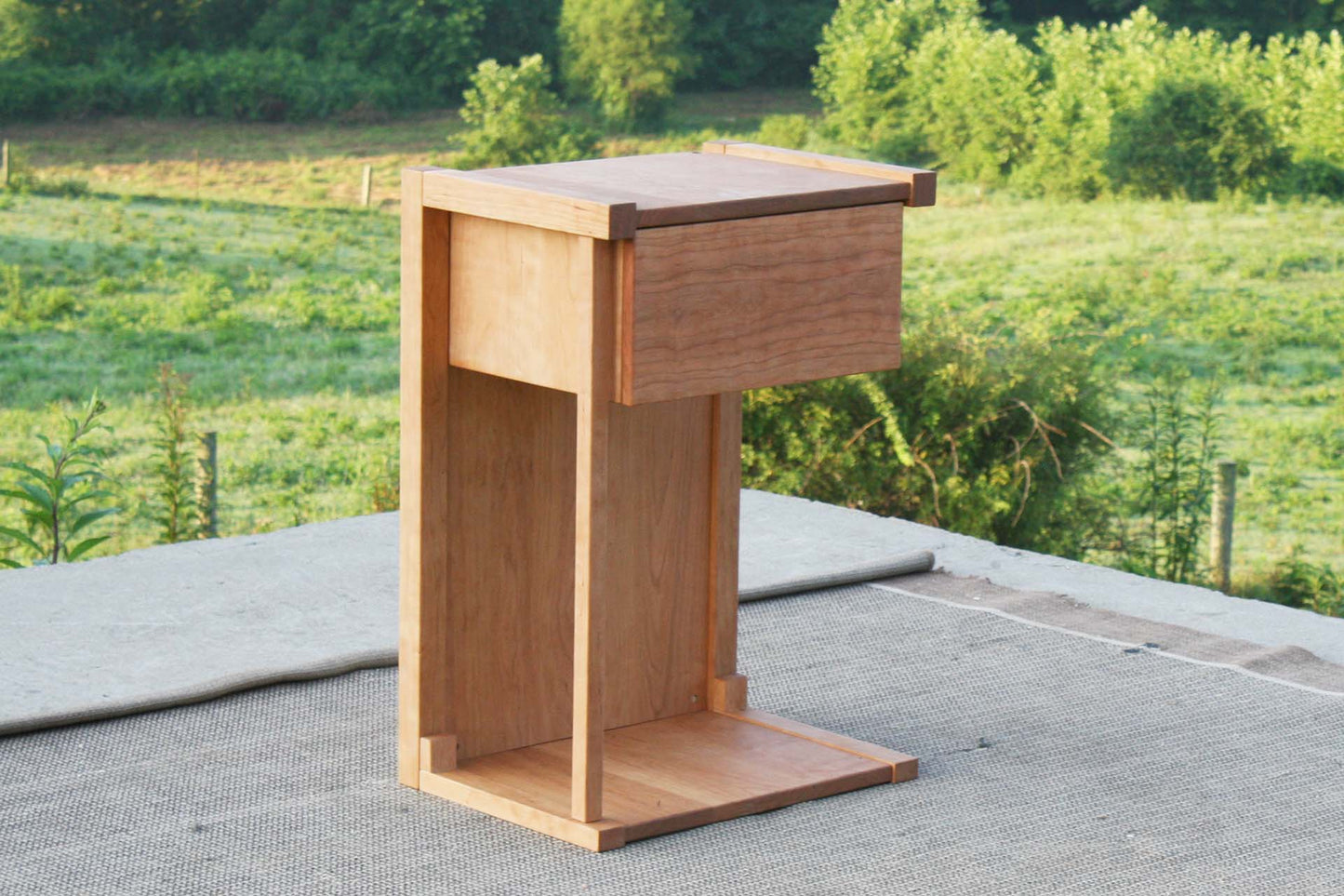 Pass-Through Bedside Table with 1 drawer side view