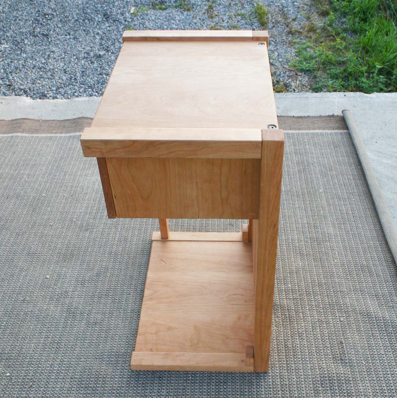 Pass-Through Bedside Table with 1 Drawer side top view