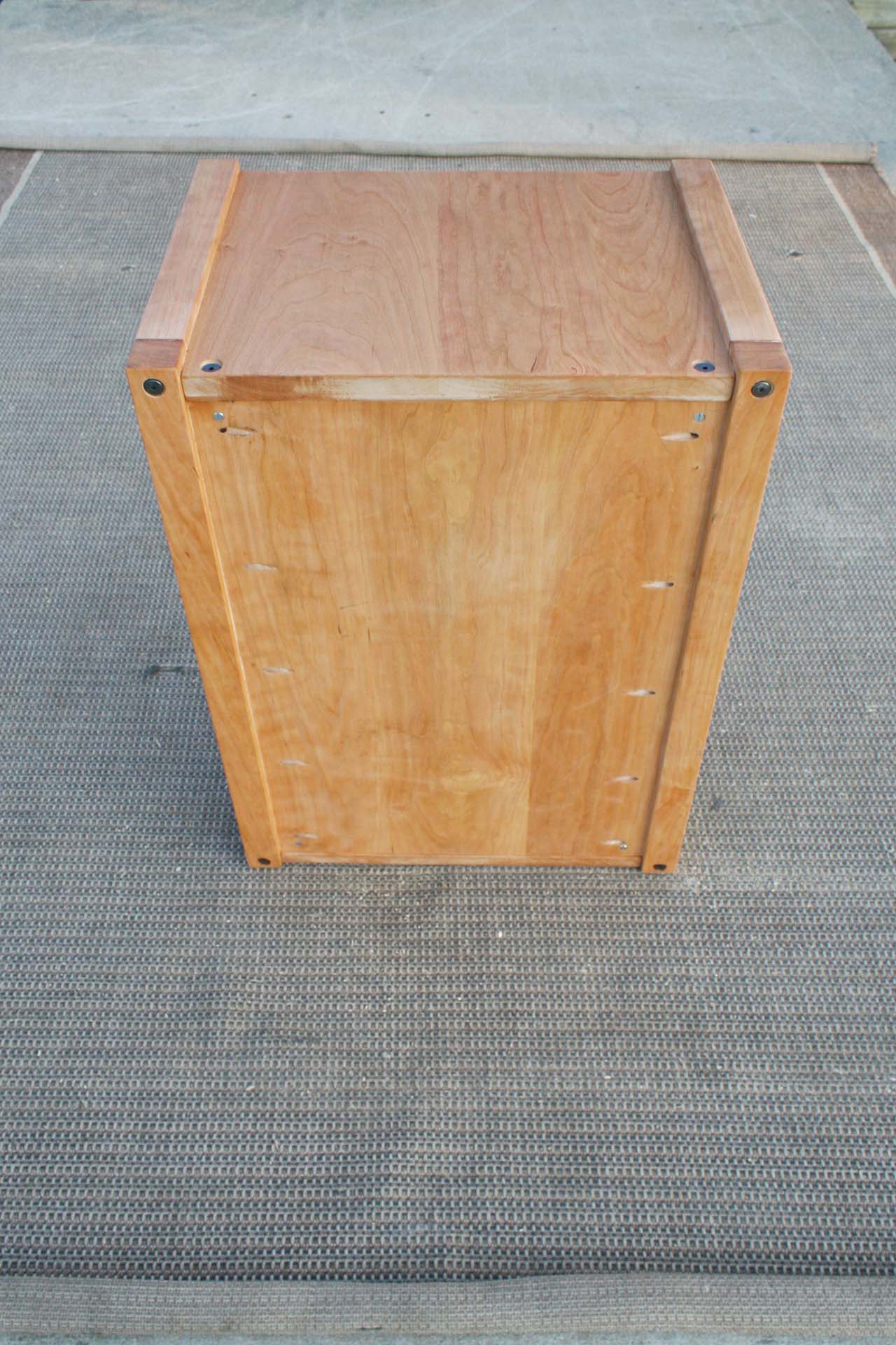 back of Pass-Through Bedside Table with 1 Drawer