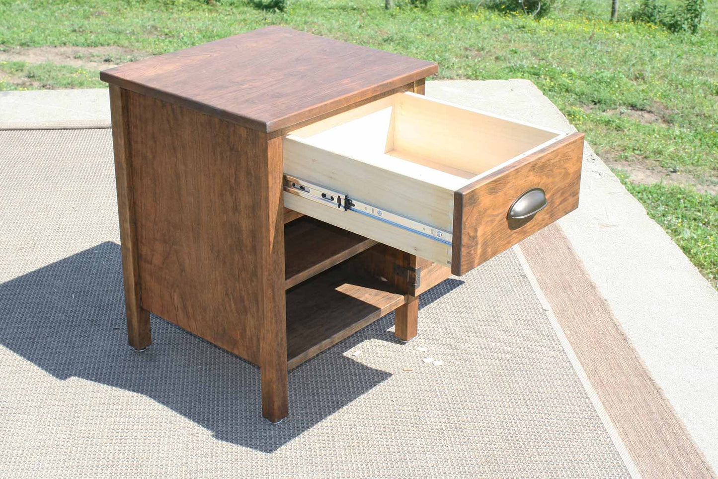 dark wood bedside cabinet natural