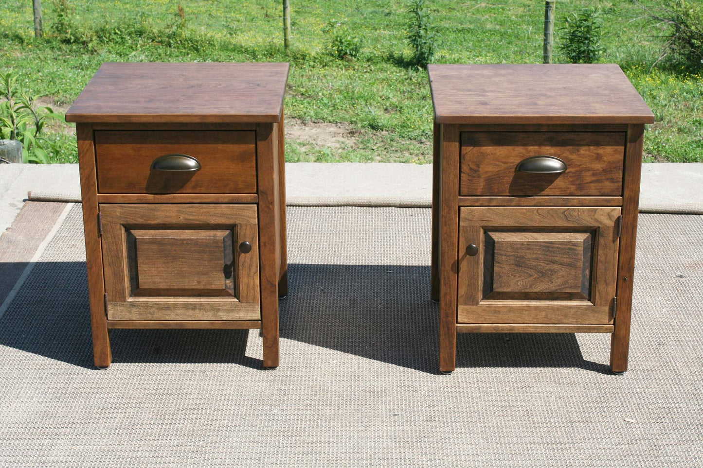 dark wood bedside cabinets