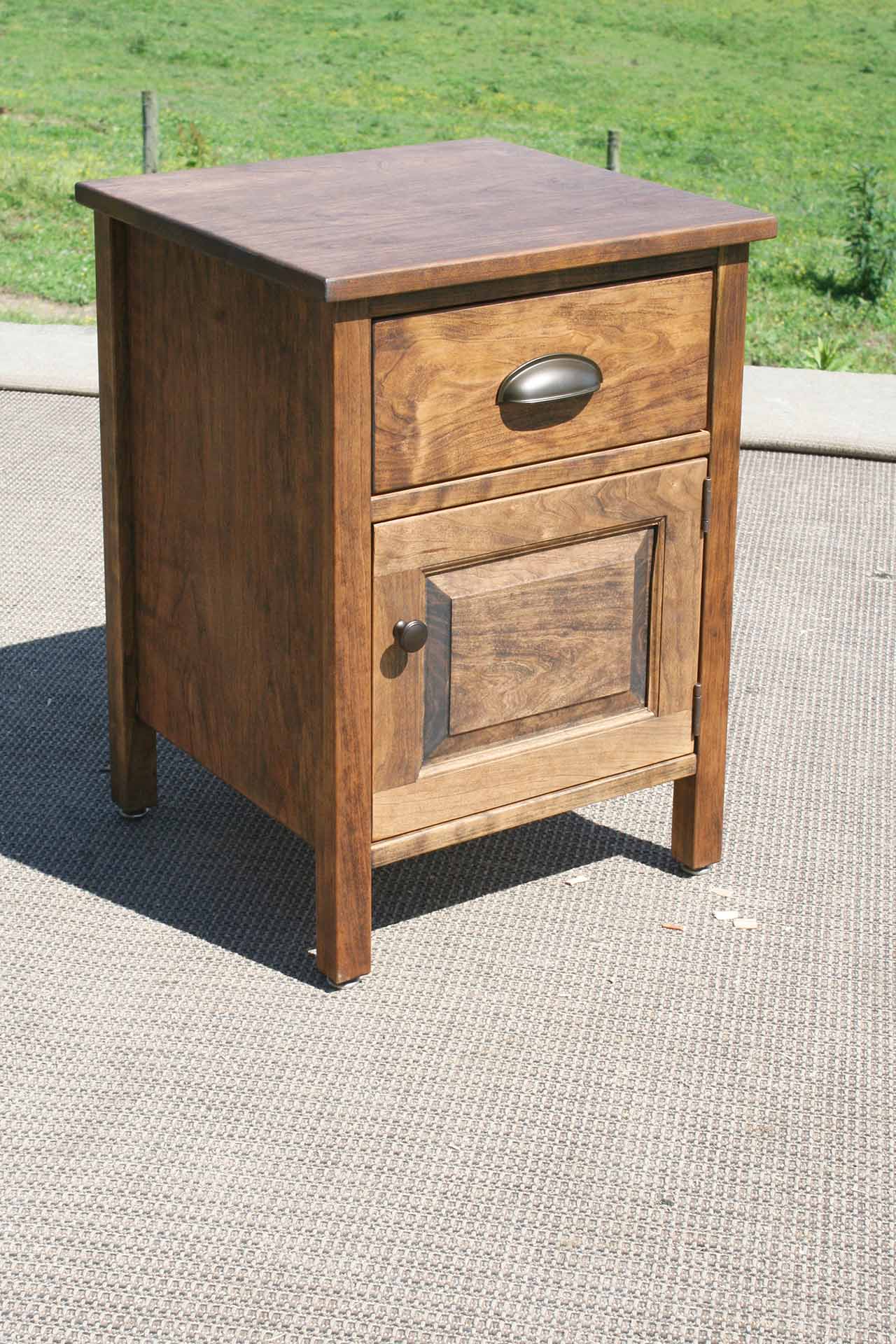 hardwood dark wood bedside cabinet