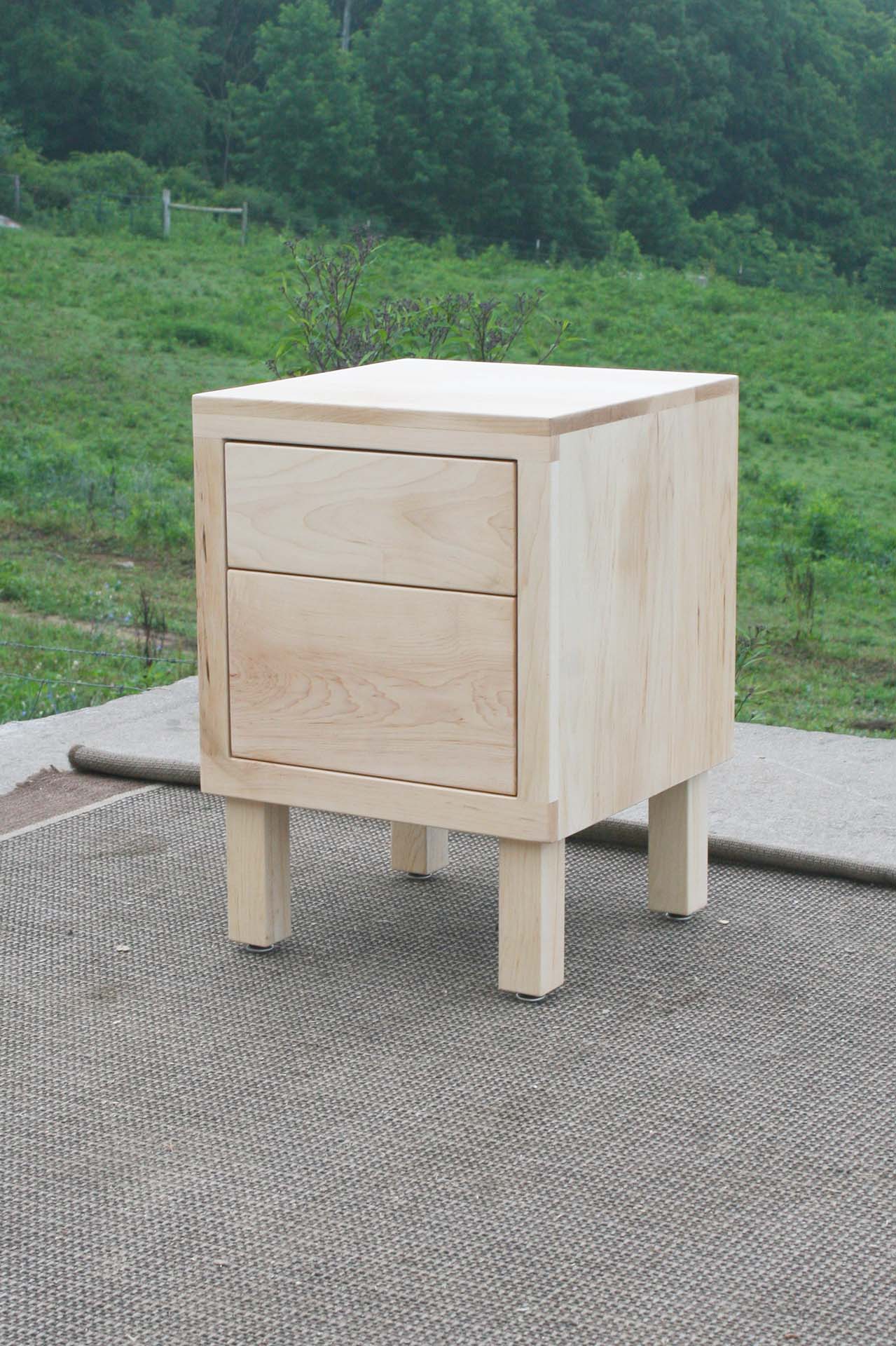 small maple wood nightstand