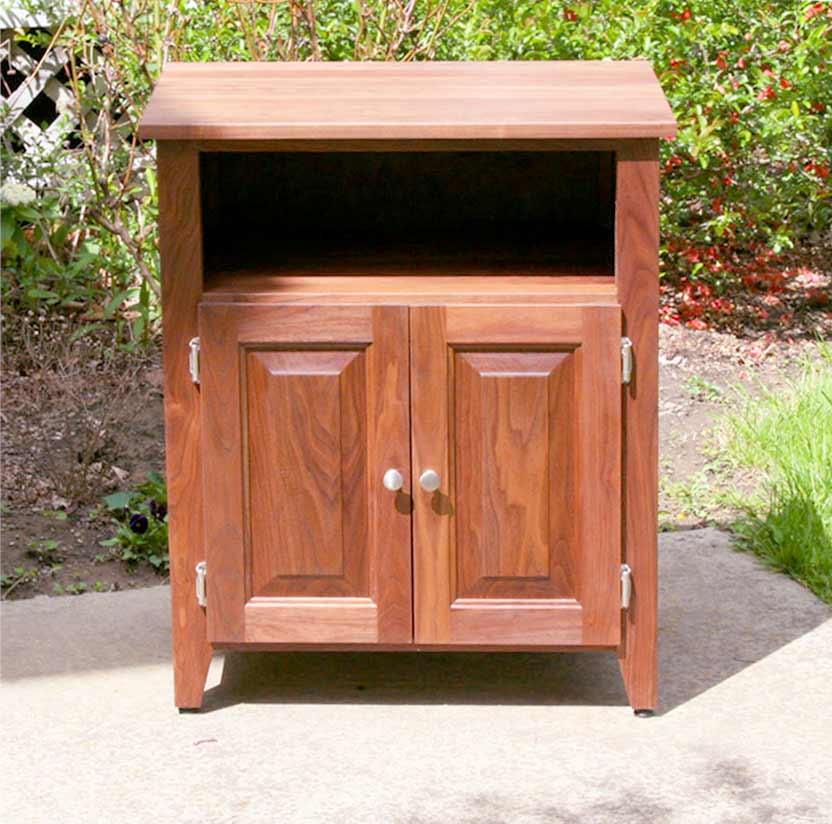 front view Bedside Cabinet with 1 shelf and raised panel doors
