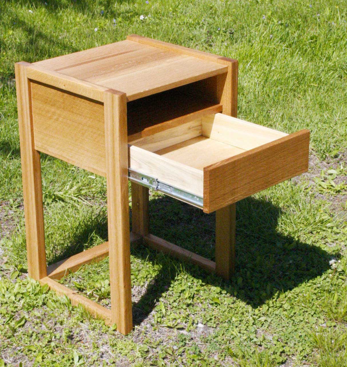 solid wood nightstand top side view