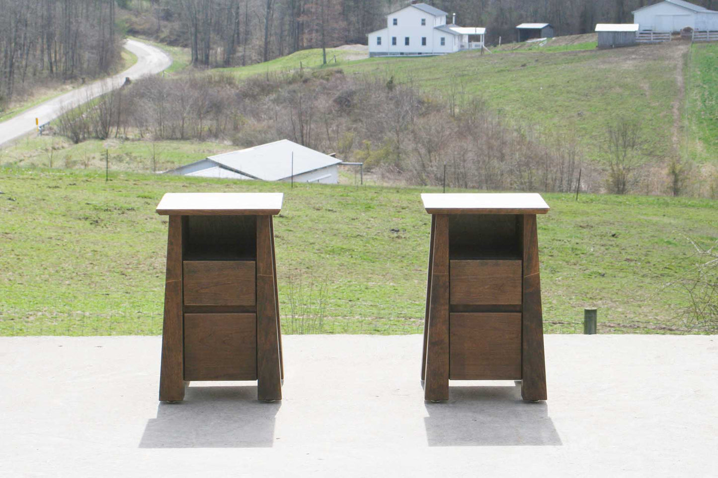 front view craftsman style nightstands