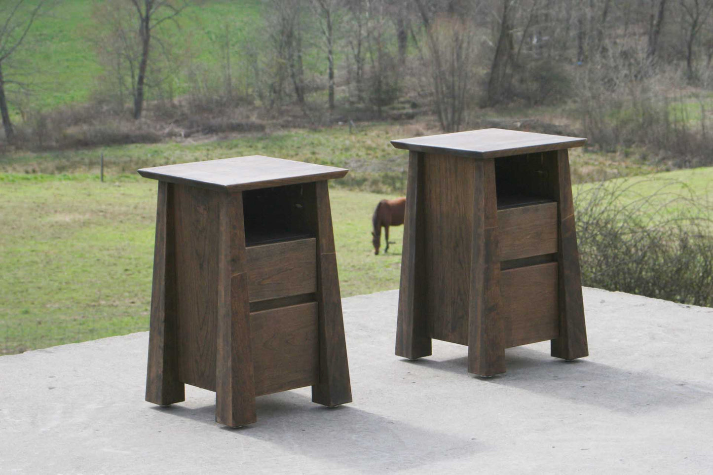 natural craftsman style nightstand