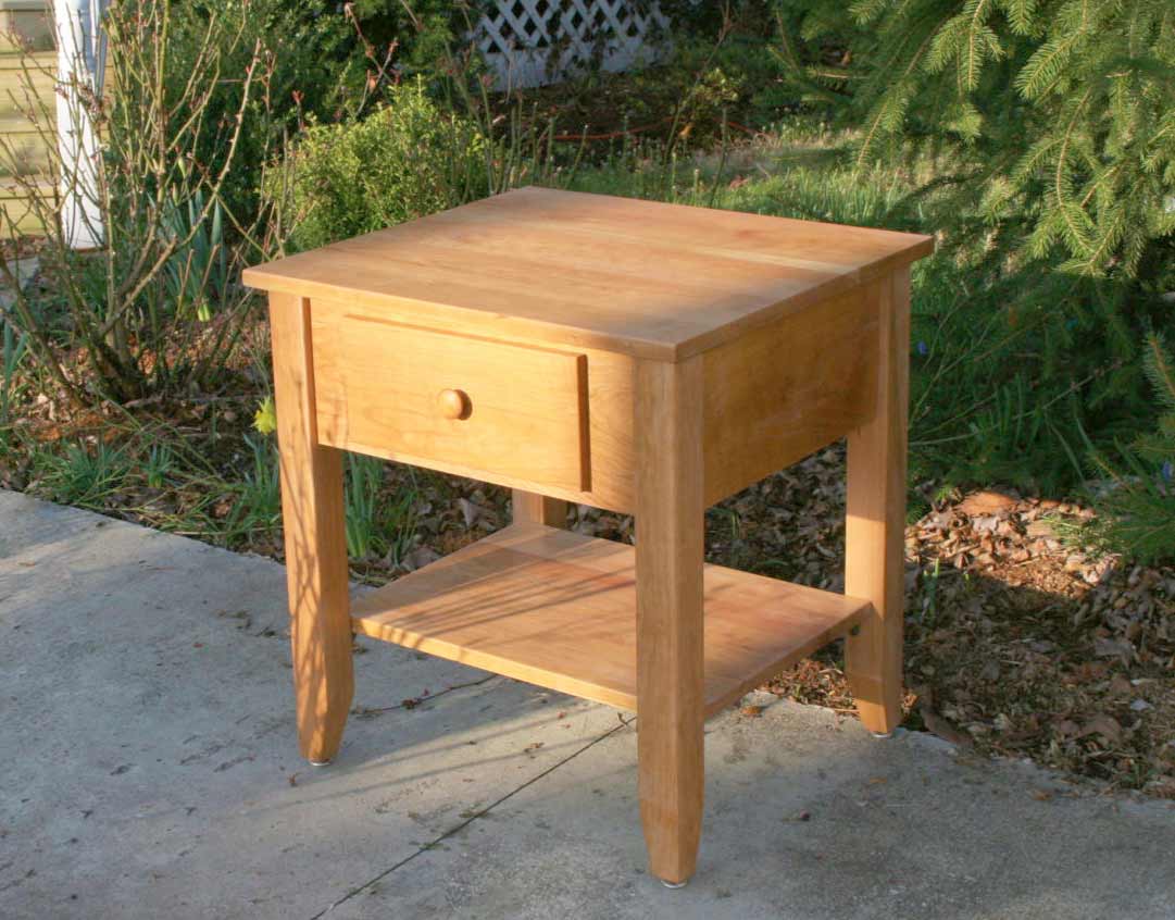Bedside Table with small drawer angled view
