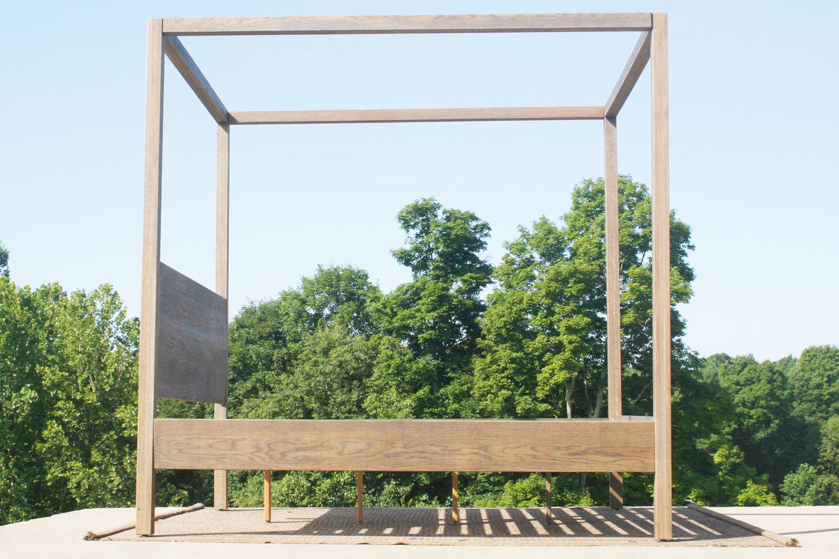 side view Hardwood Canopy Bed