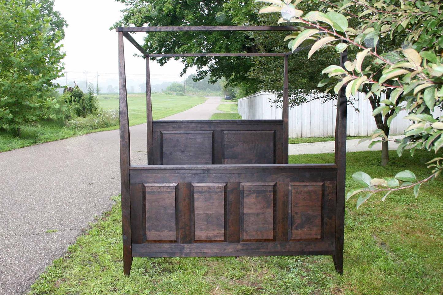 front view Canopy Bed with a Box Spring base