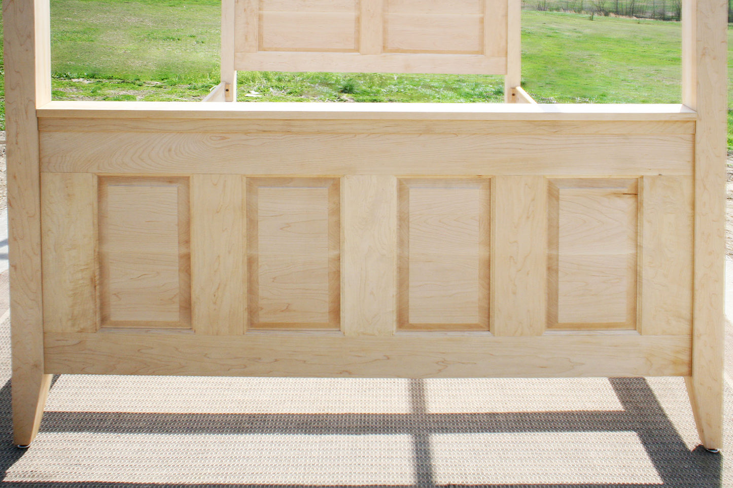 footboard of wood Canopy Bed with panels and tapered posts