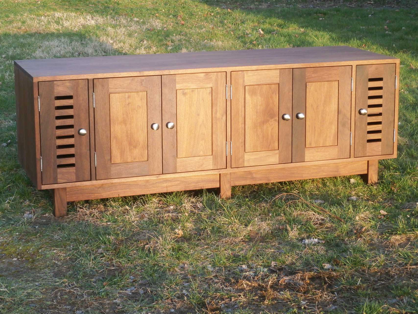 solid custom walnut wood tv entertainment console