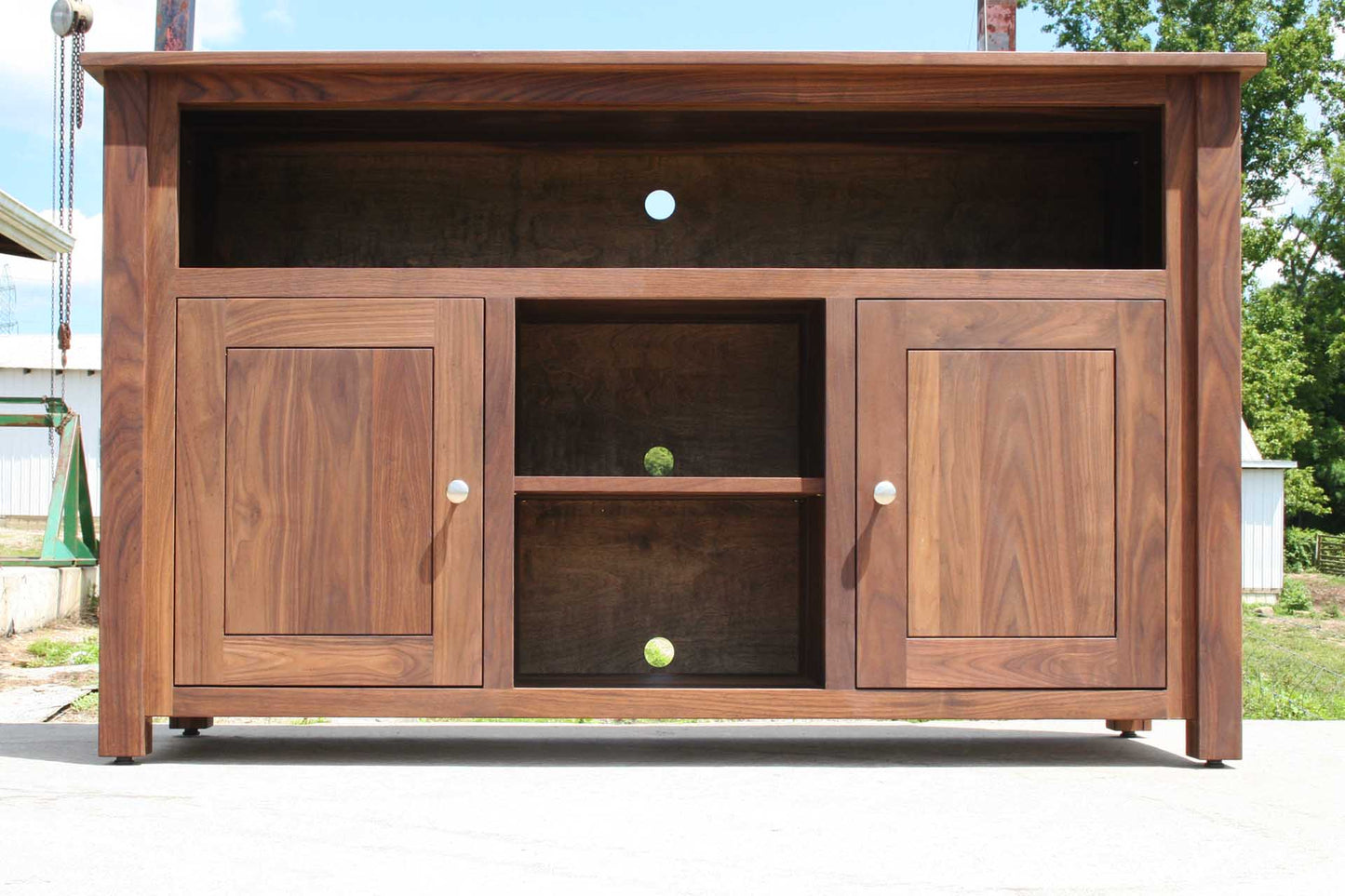 Walnut entertainment console