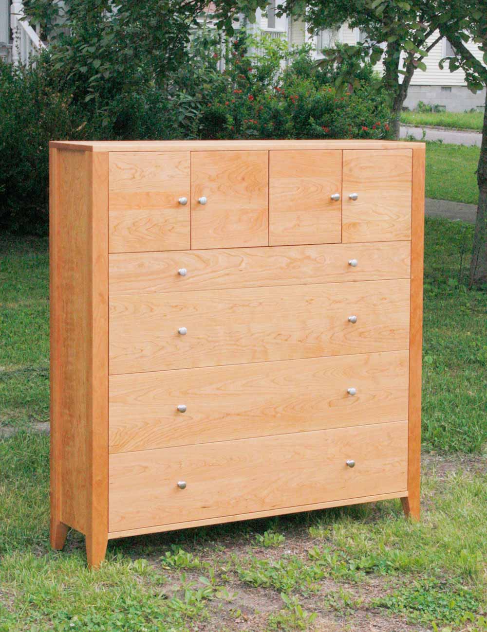 front angled view Dresser with 4 inset drawers