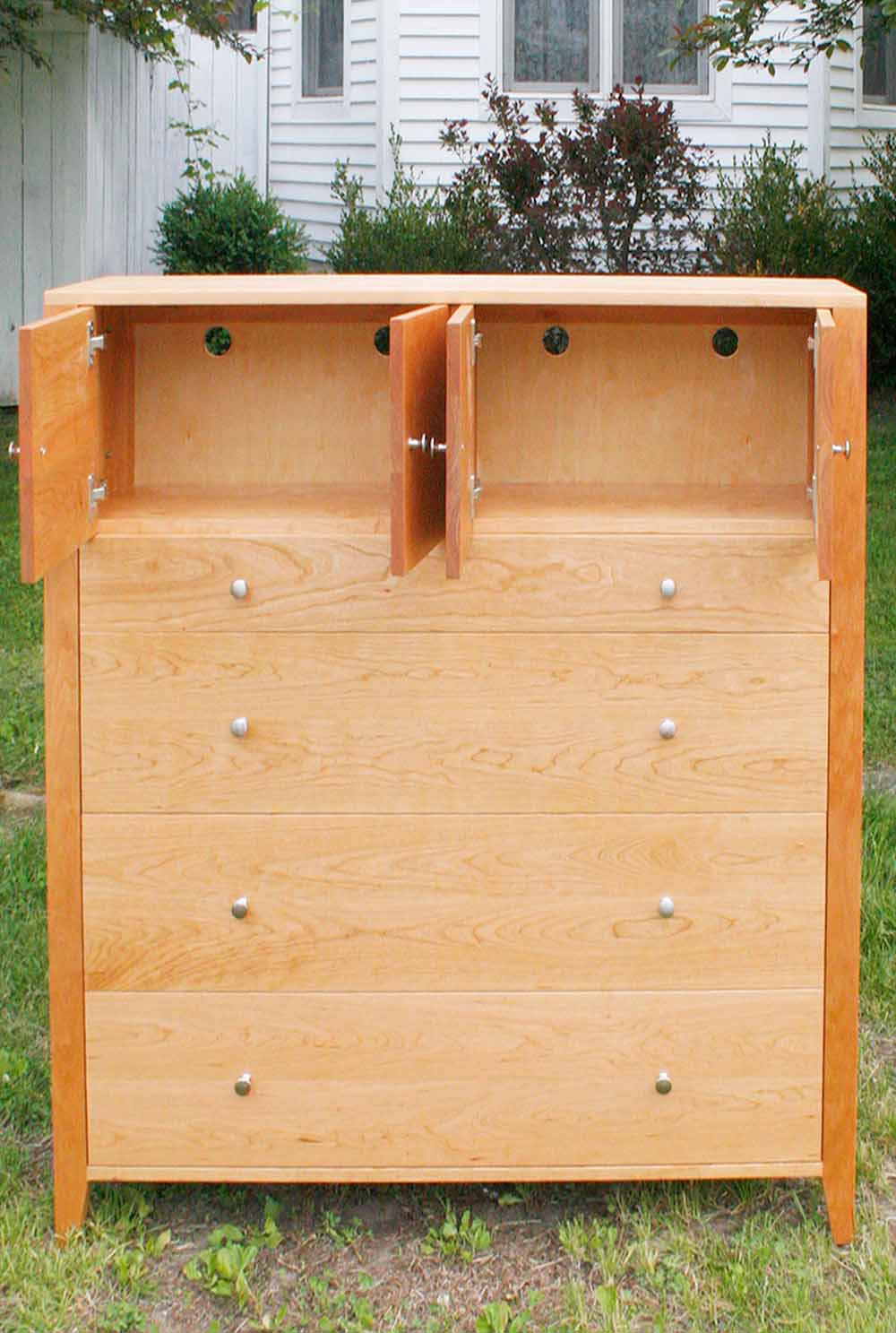 top cabinets open Dresser with 4 inset drawers