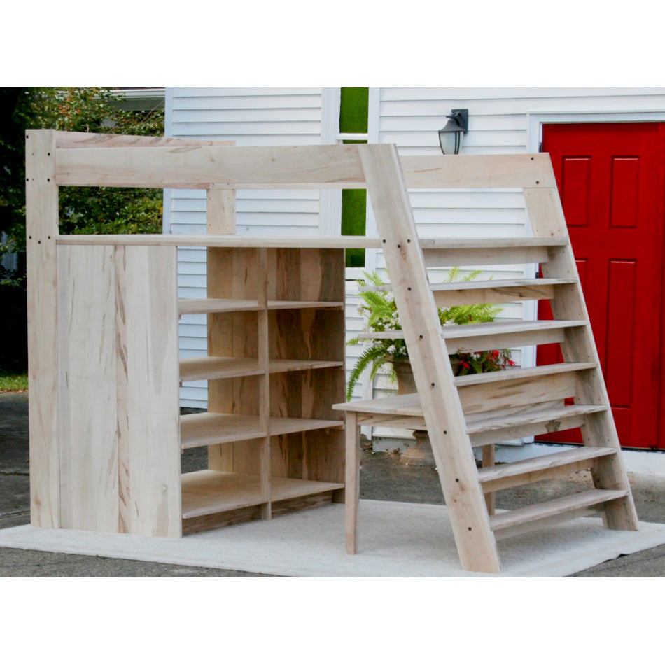 Loft bed with shelves and desk LbSnV02