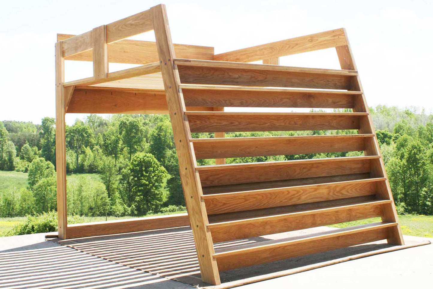 Loft bed with full width stairs lbsnv05