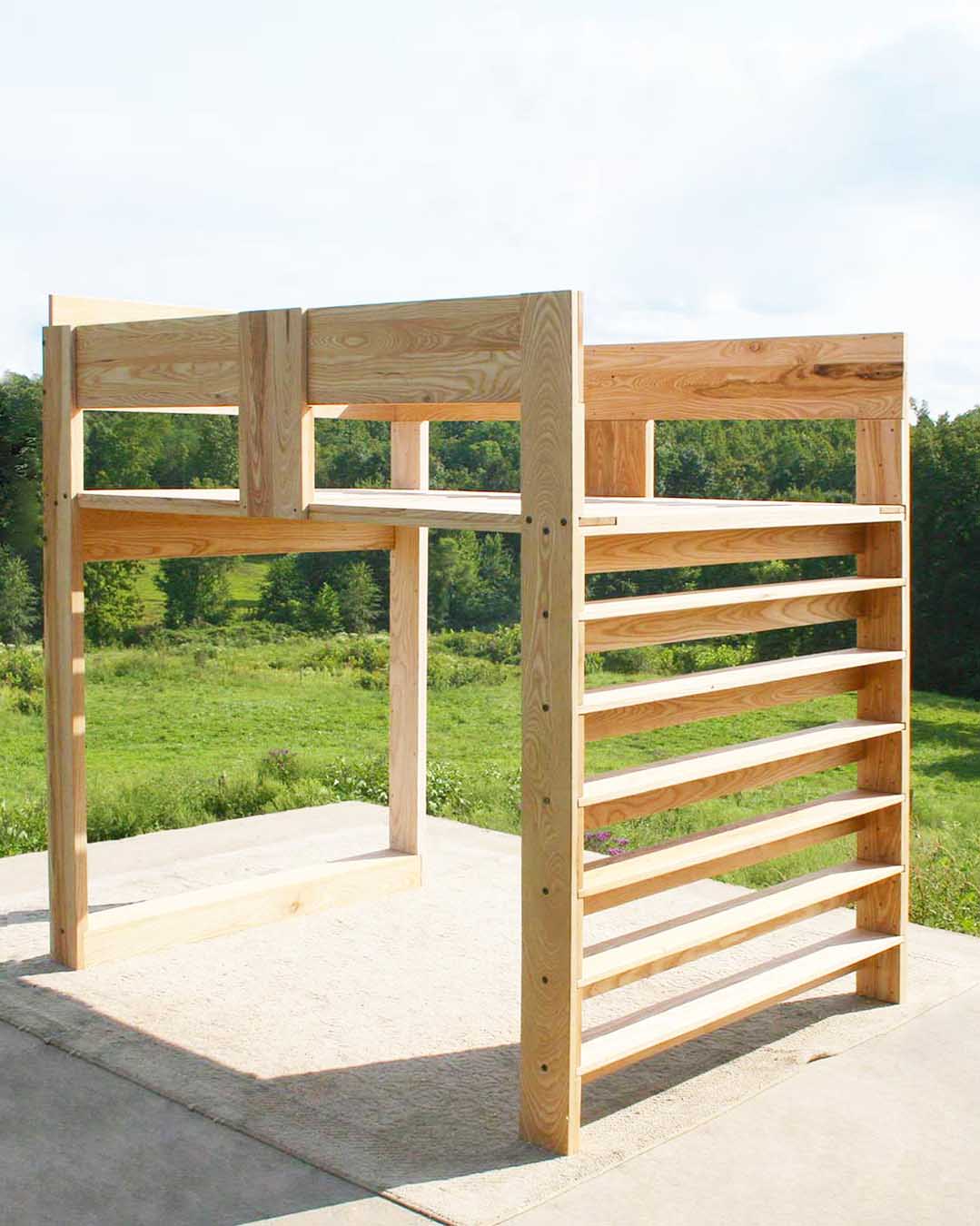 Loft bed with full width ladder lbsnv06