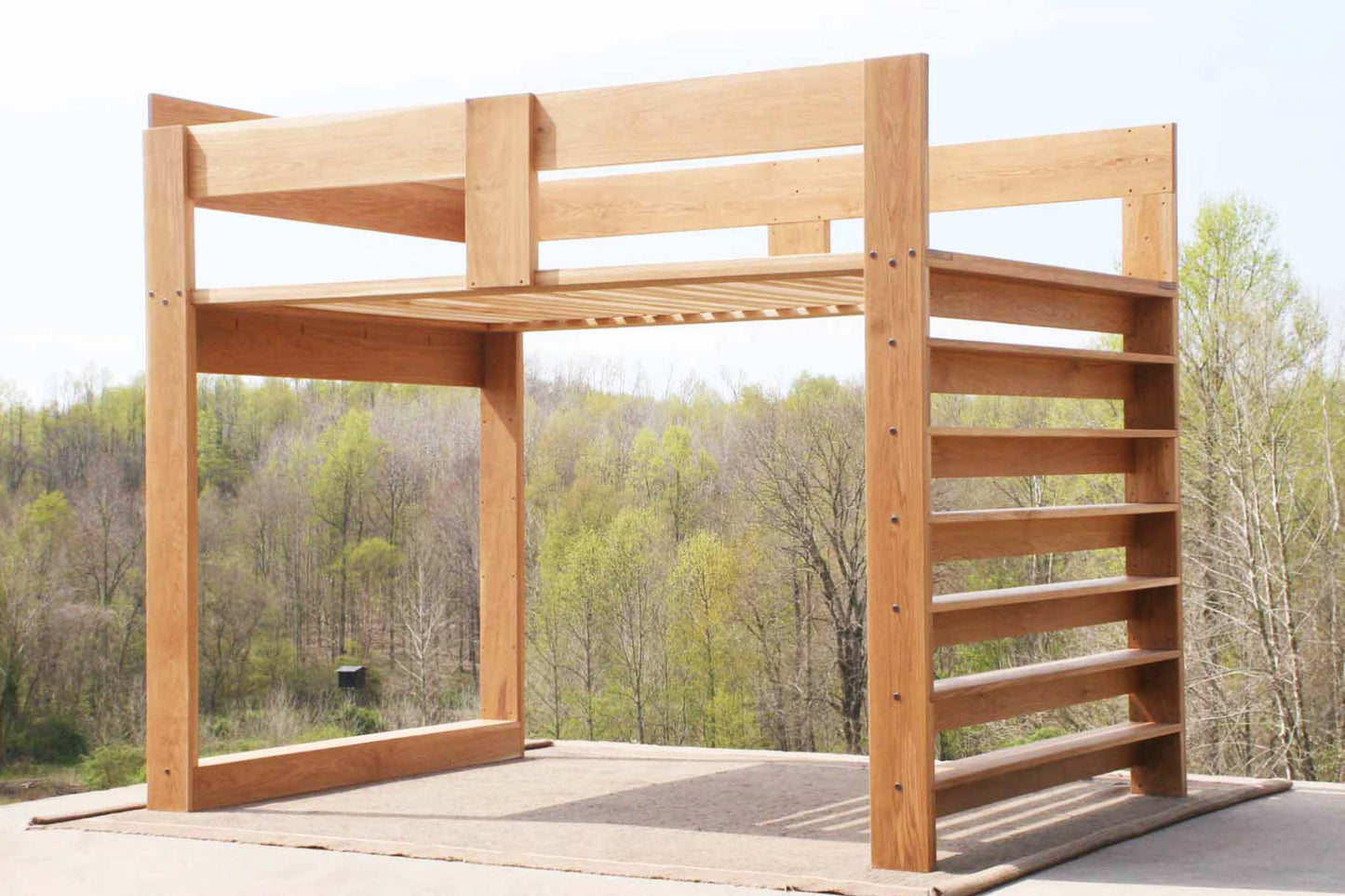 Loft bed with full width ladder lbsnv06