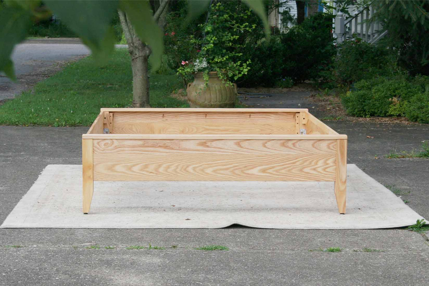 front view low profile box spring bed frame