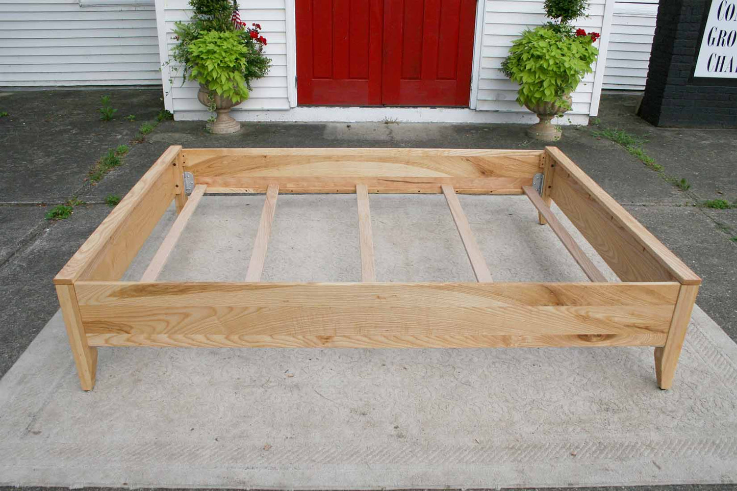 top side view low profile box spring bed frame