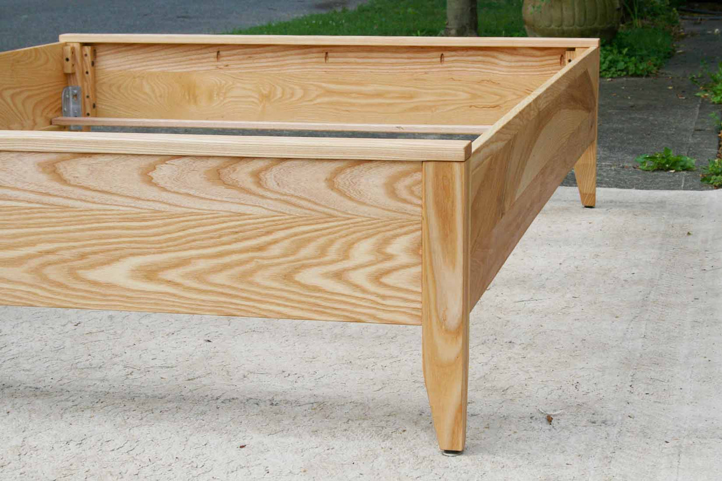 low profile box spring bed frame close up