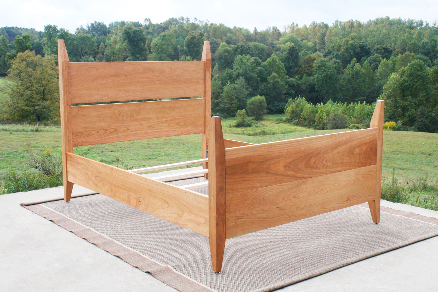 Box Spring Bed with tapered posts angled bed