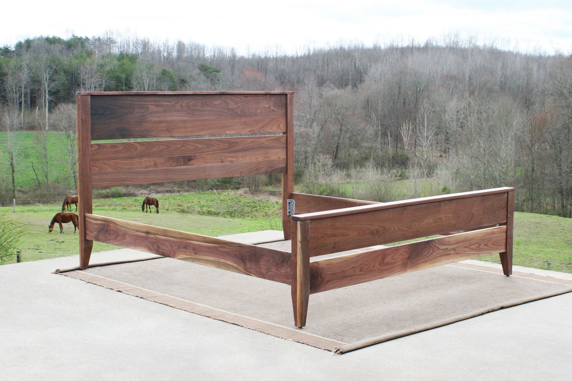 Box Spring Bed with Tall Headboard
