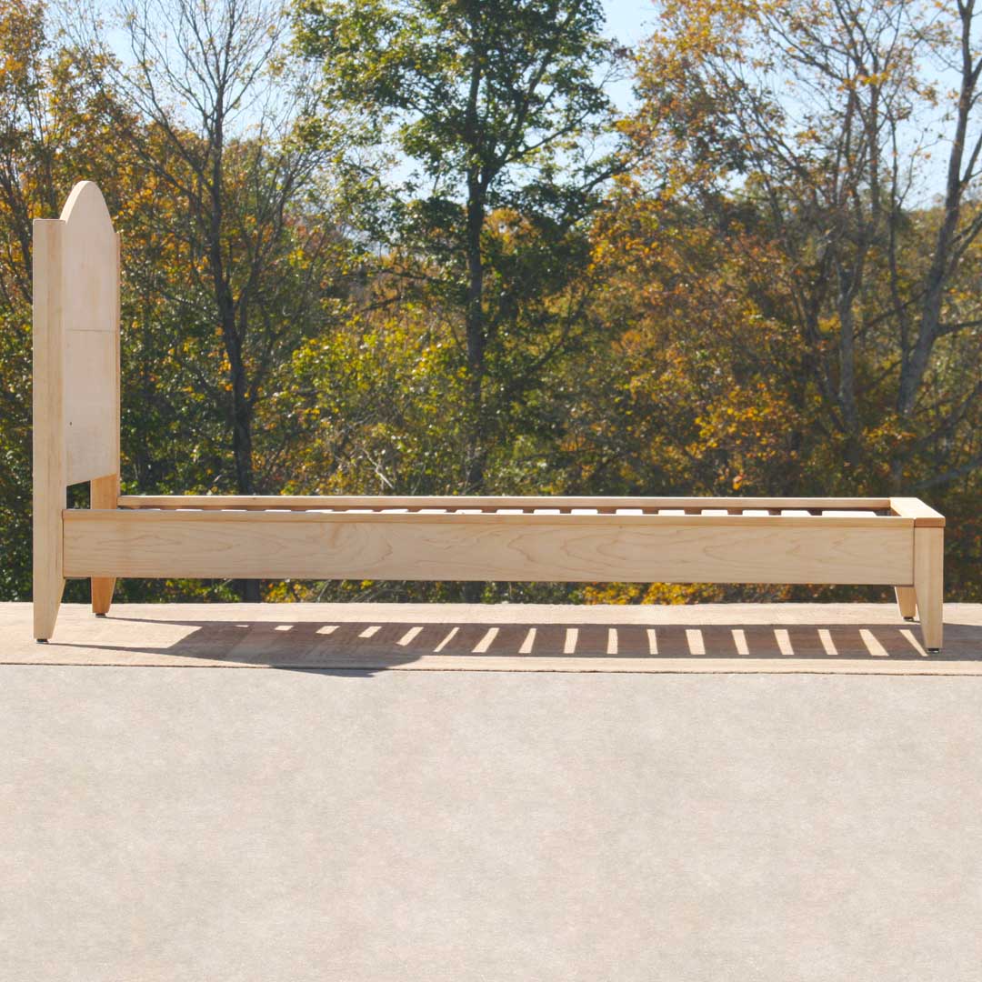 twin platform bed side view