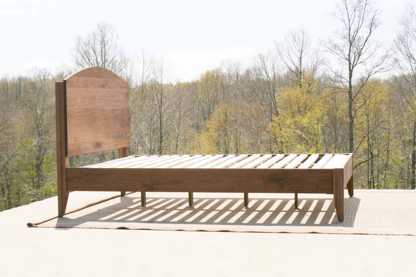 bed with headboard side view