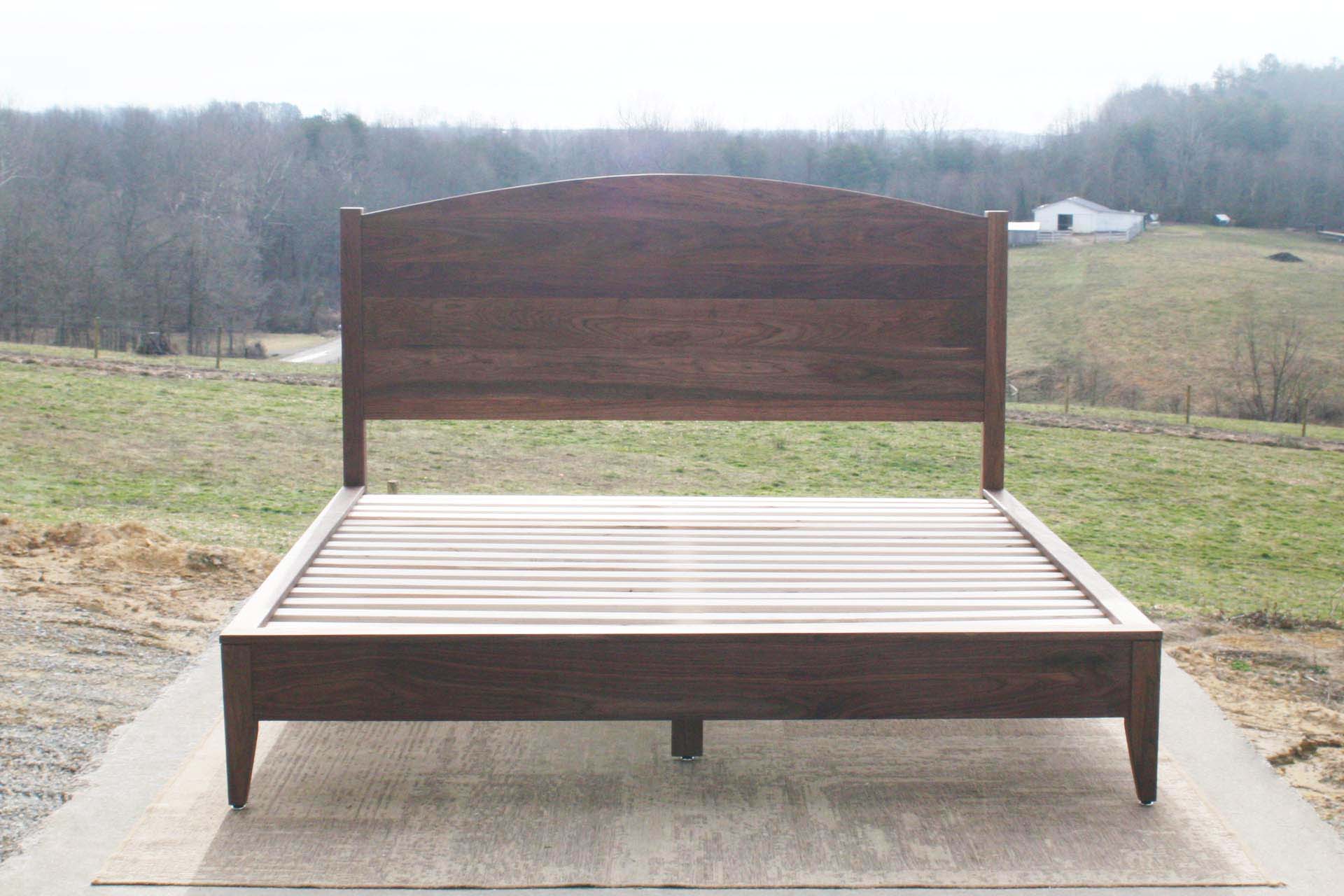 curved headboard platform bed