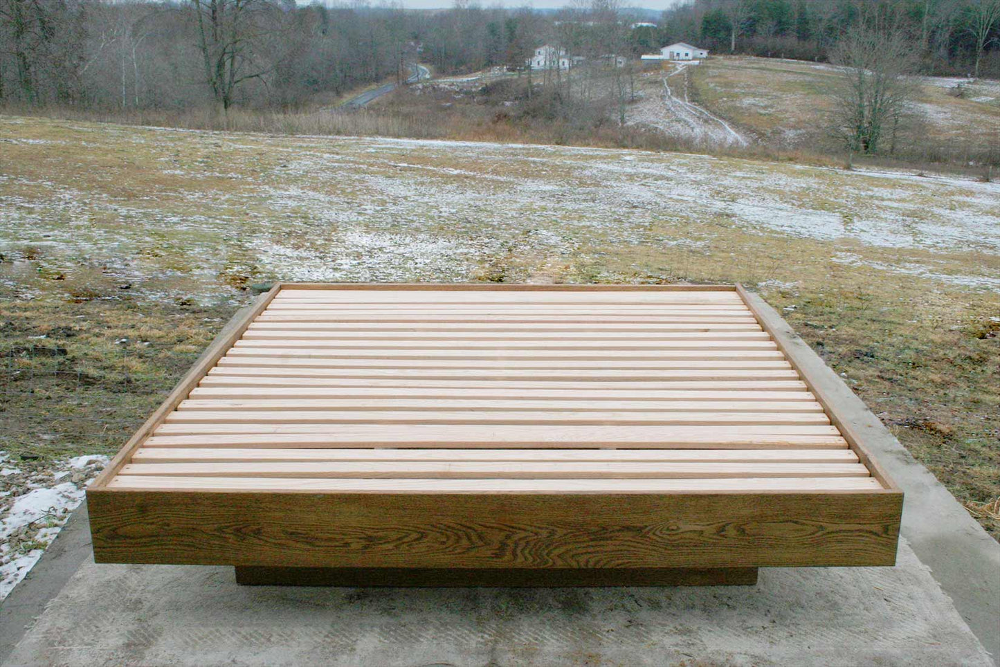 top view floating platform bed with no headboard