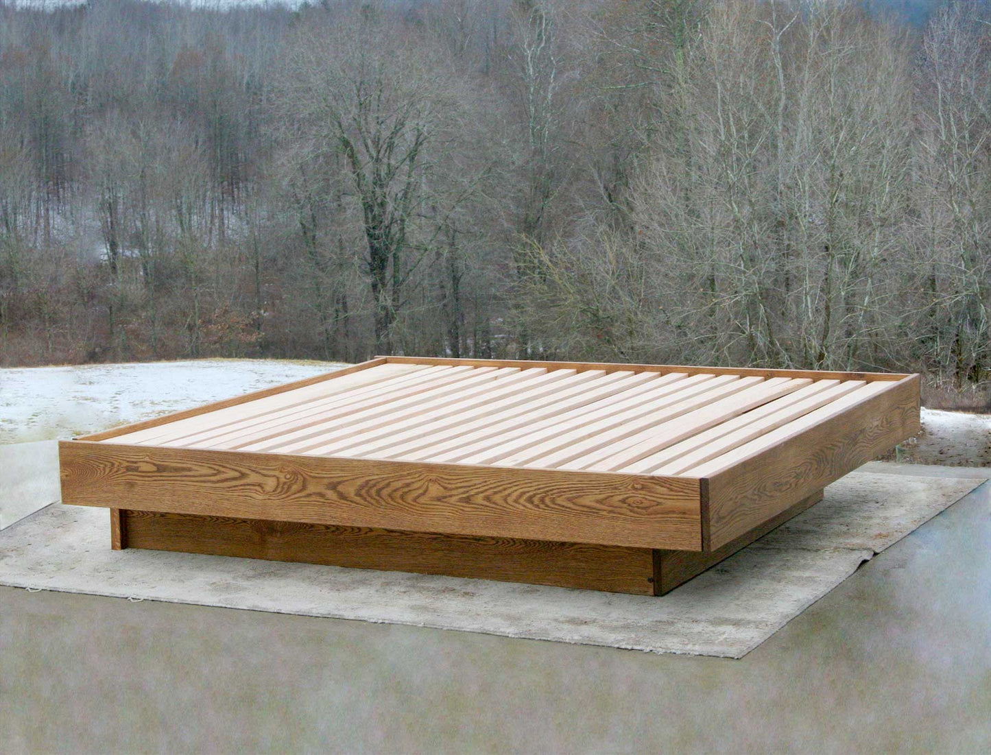 platform bed with no headboard hardwood