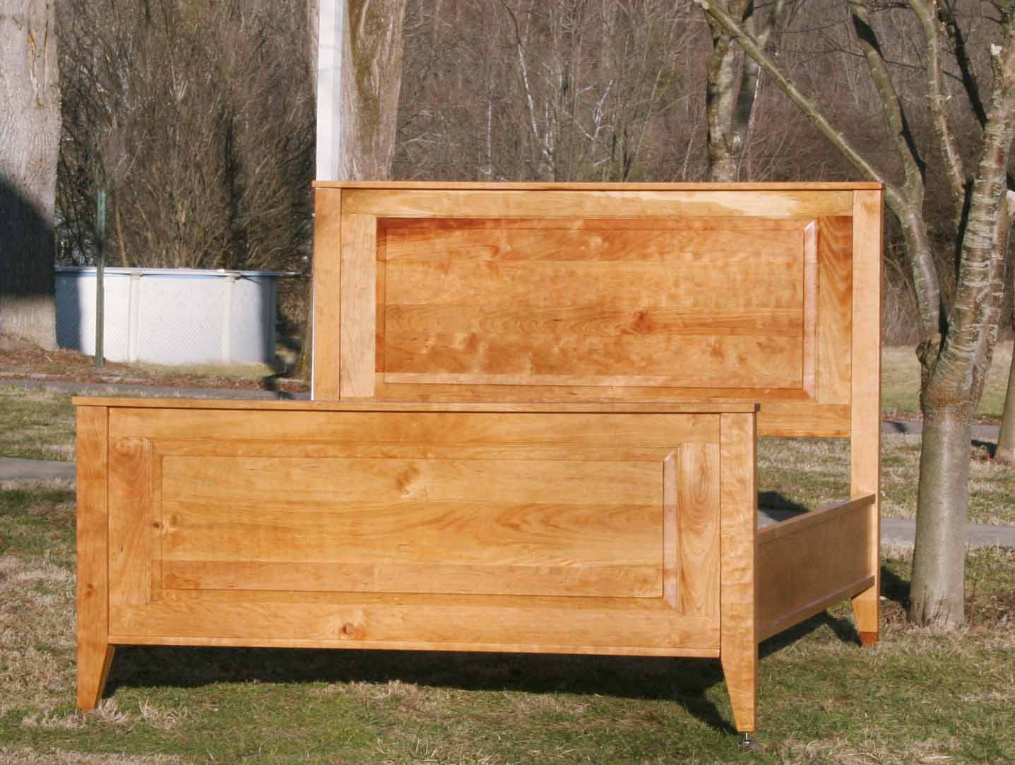 front angled view wood Panel bed