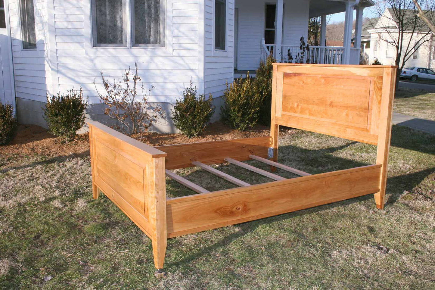 angled view box spring panel bed